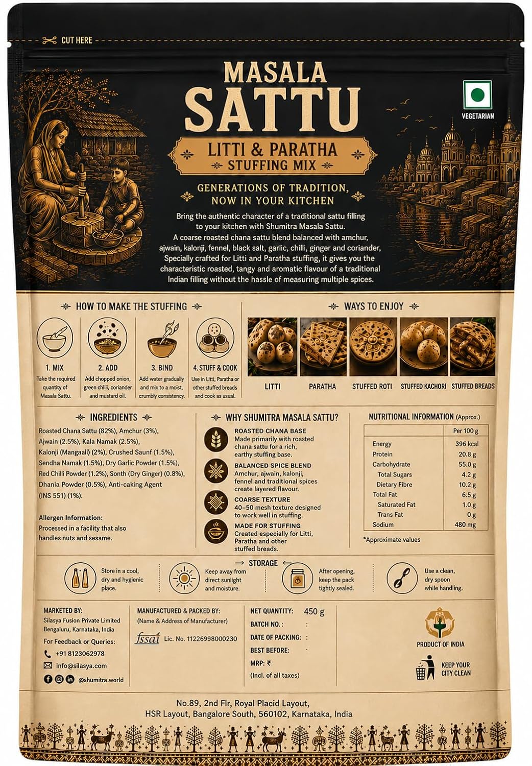 Shumitra Masala Sattu Litti & Paratha Stuffing Mix – image 2